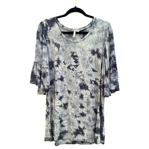 EST. 1946 Womens Large Tie‎ Dye Bell Sleeve Tunic Top Casual